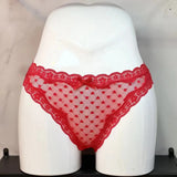 Rear Ribbon Ribbon Lace Trousers Low-Rise Cotton Crotch Large Elastic Heart-Shaped Lace