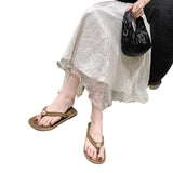 Clip Flip-Flop Women Wear Flat Soft Bottoms In Summer To Travel Beach Slippers 2025 New