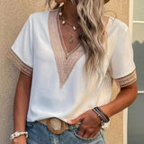 Casual Loose Blouse Women V-Neck Streetwear Shirt 2023Summer Fashion Basic Top Women Party Clothing Shirt