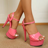 Zingj Artifact Model High Heels Thin Heel Sexy Black Waterproof Table 15Cm Hate Day Superb High Heel Sandals Female