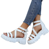 Wind Hollow Thick-Soled Sandals Women's Large Size Women's Shoes Pine Cake With Beach Cool