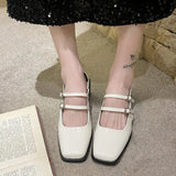 Mary Jane Baotou Sandals Women's Summer New Vintage Head Coarse Heel High Heel With Bright Leather Women's