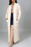 Cardigan Coat Womens Pockets Sweater Long Women Warm Sweater Thick Knitted Female Sweater Winter Streetwear 2023
