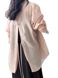 And Thin Tiansi Sunscreen Shirt Coat Women 2025 Summer New Back Fork Shirt National Wind Button Long-Sleeved