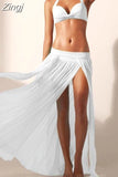 Sexy Women Chiffon High Waist Beach Bikini Cover Ups Sundress Long Maxi Split Skirts Summer Bathing Suit