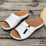 Slope Heel Sandals Women 2025 Summer New Belt Buckle Fashion Lightweight Burst Slippers