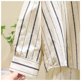 Spring And Autumn New Vertical Stripe Loose Long-Sleeved Shirt Women Fashion Casual Korean Version Of The Shirt Women