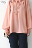 Loose Puff Long Sleeve Shirts Women 2023Spring Autumn Korean Fashion Chiffon Blouse Women Solid Tops New Blusas