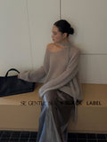 Xixi 13 Lines 2025 Autumn Black Standard Ins Temperament Elegant Mare Knit Sweater Sweater