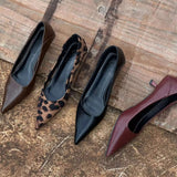 Pointed Sexy Leopard Temperament Fine Heel High Heels 2025 Autumn And Winter New Commuting Shallow Single