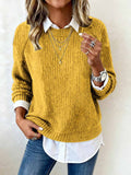 Sheintemu Autumn And Winter Long-Sleeved Round-Neck Casual Burst