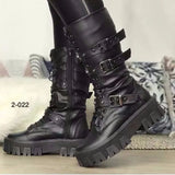 Bottom Martin Boots Autumn And Winter New Round Head Belt Buckle Locomotive Boots Women's Boots