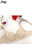 Women's Lace Unlined Underwire Push Up Bra Full Lace Brassiere Underwear Bras Lingerie Intimates Bralette