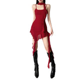 2024 Summer New Women's Street Fashion Sexy Sling High-Waisted Hips Solid Color