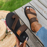 New Large-Size Lady Flat-Bottomed Toe Cool Slippers Comfortable Breathable Beach Slippers Women Light