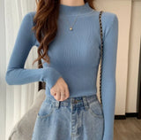 Women Pullovers Sweater Autumn Winter Turtleneck Knitted Sweater Women Long Sleeve Tops Short Slim Sweaters Girls Clothes