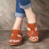 Zingj Size Summer Leisure Retro Sloping Thick Thick Shoe Leather One-Line Women's