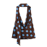 New Thin Scarf Wave Dot Hanging Neck Collar Blouse 3756352 Skirt