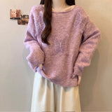 Three-Dimensional Butterfly Knitted Shirt Lazy Spring And Autumn Collar High-End Sweater Top New Spring And Autumn