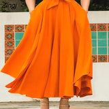 Women's Ladies Solid Color Bandage Pleated Cocktail Party High Waist Summer A Line Skirts With