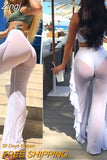 Sexy Women Bikini Cover Up Mesh Sheer Plus Size Swimwear Bathing Pants Trousers Swimsuit Beachwear Swimming