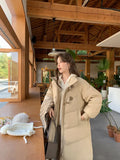 Female 2024 New Korean Version Loose Medium And Long Cotton-Padded Jacket Winter Jacket-Outfit