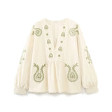 Explosion Women's Summer New V-Neck Fashion Embroidery