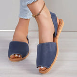 Dew Back Empty Flat-Soled Casual Sandals 2025 New Rear-Stumbling Women's Shoes Beach