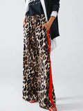 Spring And Autumn Women's Net Red With The Same Leopard Print Splicing Temperament Loose-Legged