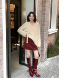 Xixi 13 Line 2025 Autumn Korean Version Of The Wave Point High Waist Half-Body Skirt A Word Bag Hip Short Skirt Woman