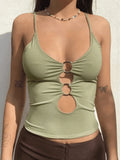 O Ring Cutout Crop Cami Top- Outfit