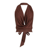 Hot Girls Pure Desire To Lead The Wave Point Hit The Color Sexy Dew Back Tonic Strap Short Umbilly Hanging Neck Small Vest