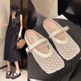 Bottom French Bag Head Half Slippers Wear Women's Shoes In The Summer Of 2025 New Mesh Breathable Soft Base Cool