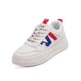 Small White Shoes Women's New Color Thick-Soled Front Lace-Pandeed Shoes For Women's Shoes In The Autumn And Winter