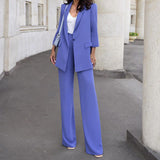 Suit Suit Autumn And Winter New Solid Color Commuter Feeling Small Suit High Waist Trousers Two