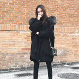 Wool Collar Cotton Coat Winter Coat Woman 2025 Fat Mm Korean Version Of The Student Thick Thin Long Ins Cotton