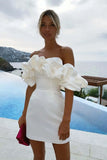 Women's Lotus Leaf Side Sexy Shoulder Dress Solid Color High-End Temperament Braid Skirt Dress Dress