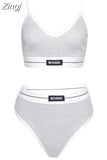 Beach Style Two Piece Sets Women V-Neck Casual Letter Embroidery Camisole Top+Briefs Matching Shorts Vacation Outfits