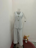 Zingj Summer New Solid Color Sleeveless Slim Vest Temperament Commuter Suit Pants Suit-Outfit