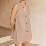 Summer New Cotton Sleeveless Shorts Pajamas Two Sets Of Fashion And Comfortable To Wear Women's Home