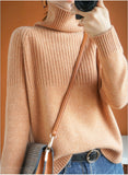 Zingj Autumn And Winter Lazy Wind Thickened High-Necked Sweaters Women's Long-Sleeved Solid Color Pile Collar Knitted Bottomed