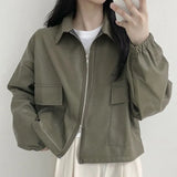 Vintage Big Pocket Oversized Zip Up JacketOutfit