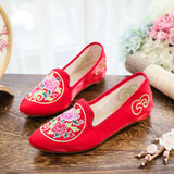 Zingj Shoes Single Shoes Bright Silk Cloth Dance Shoes Cheongsam Shoes Ancient Style Mother Shoes Embroidered Cloth Shoes Women's