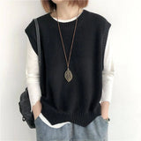 Vest Women's Vest 2025 Spring And Autumn Pure Color Loose Round Neck Irregular Jacket Short Horse Clip Shoulder