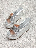 Patent Leather Thick Bottom And Slippers Women's Summer New Sandal Jacket Silver Women's