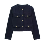 Women's Clothing Explosion Fashion Temperament Commuting Round-Neck Long-Sleeved