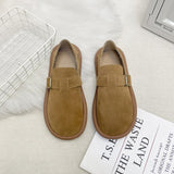 One-Legged Flat-Bottomed Women's Single Shoes 2025 Spring And Autumn New Mori-Sin-Retro Bean Shoes Casual Balley Happy