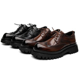 2025 New Platform Derby Shoes Block British Harbor Wind Casual Shoes Leather Shoes Niche Tide Premium
