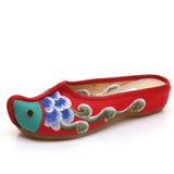Zingj Ethnic Wind Canvas Embroidered Cloth Shoes Embroidered Cloth Shoes Women Summer