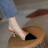 Summer New Baotou Sandals French Color Small Fragrant Wind Tip High Heels One-字 Button With Sandals Fine